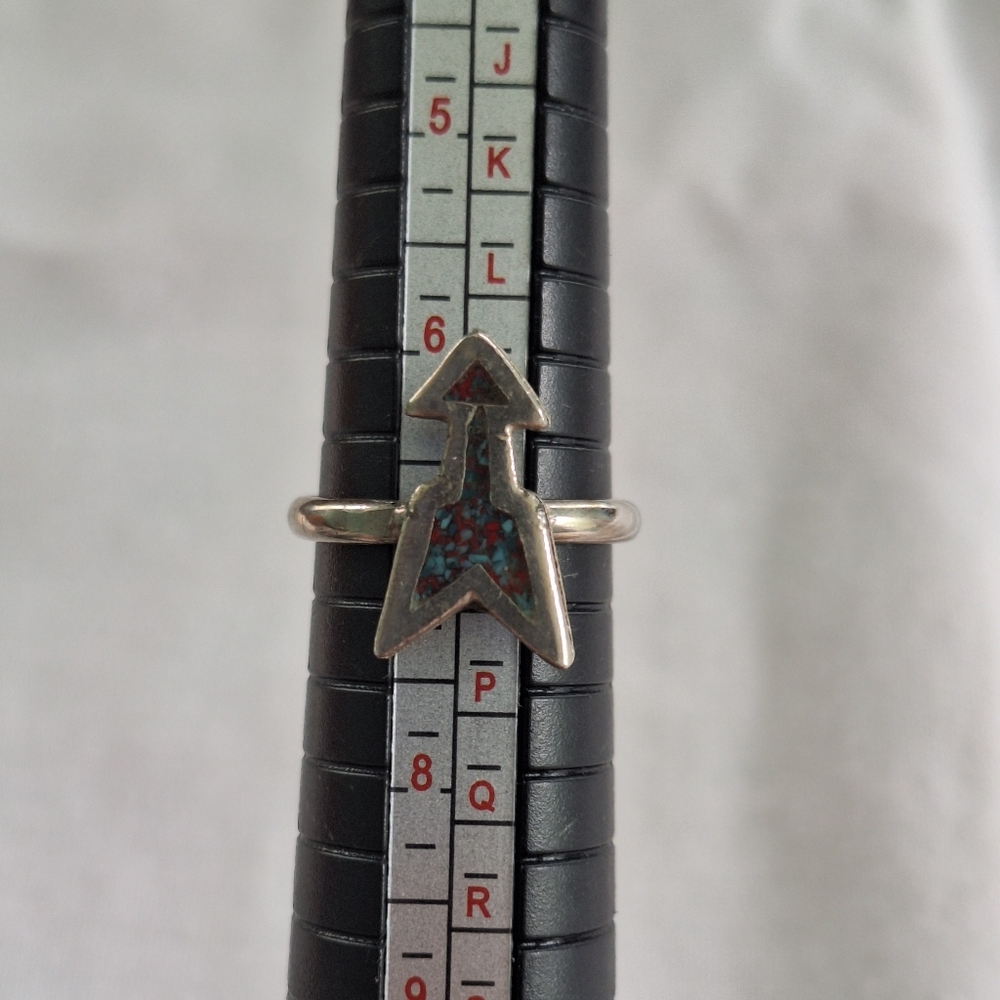 Crushed Turquoise and Coral guitar ring
